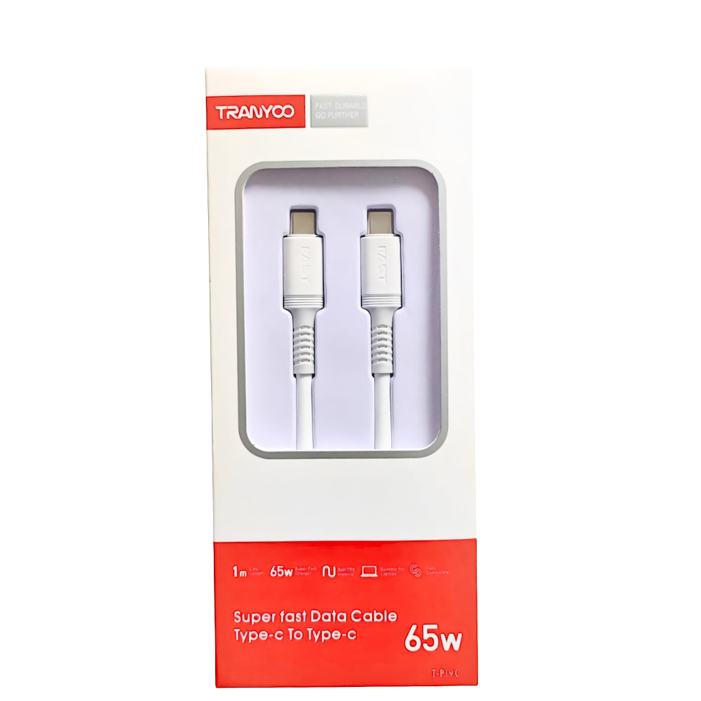 Cable Tipo C-C  1 Metro 65w Blanco