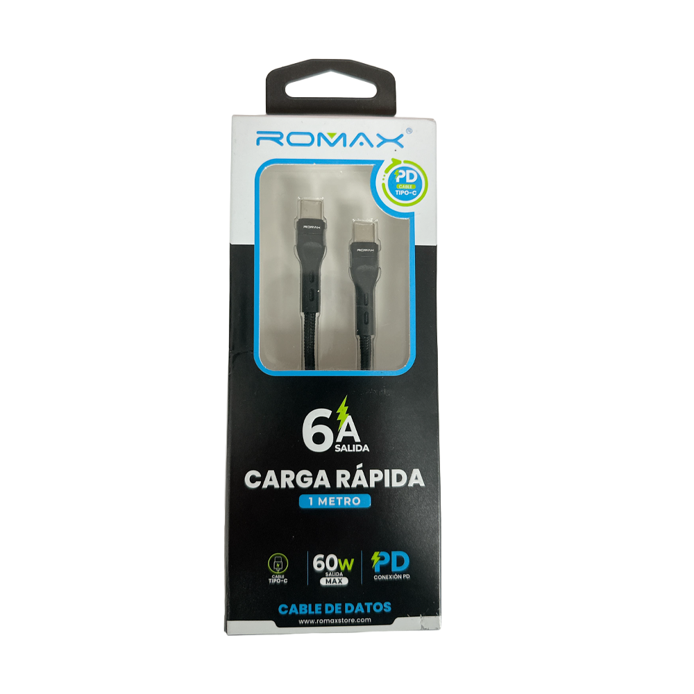 Cable 6A Tipo C-C 60w 1M 