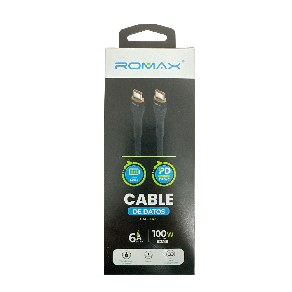 Cable 6A Tipo C-C 100w 1M