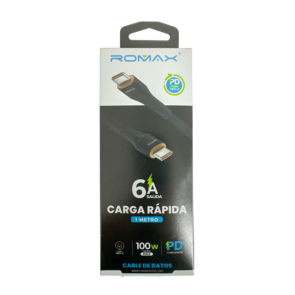 Cable 6A Tipo C-C 100w 1M