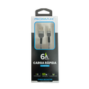 Cable 6A Tipo USB-C 60w 1.2 Mts Gris