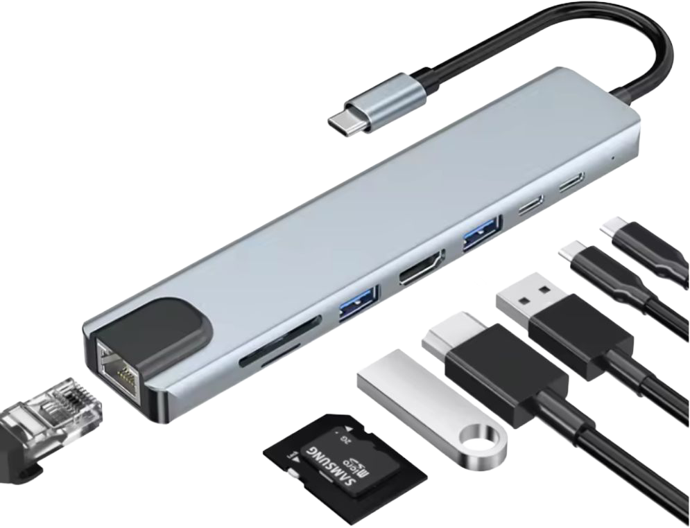 Adaptador Tipo C - 8 en 1 HDTV 4K 