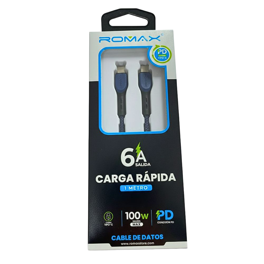 Cable 6A Tipo C-C 100w 1M
