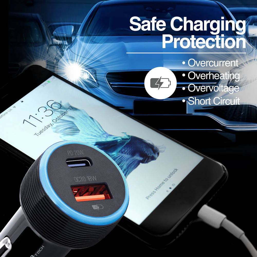 Cargador Dual Para Auto Tipo C - Usb Force C1 36W 