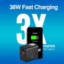 CARGADOR DUAL TIPO C - USB VOLTA P4 PLEGABLE 38W