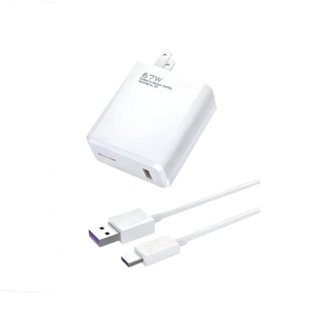 Cargador Super Rapido 67W Tipo C Blanco