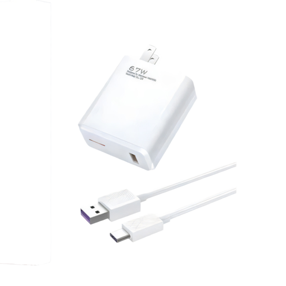 Cargador Super Rapido 67W Tipo C Blanco