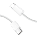 Cable  Tipo C-C Trenzado De 240W - 2 Mts Blanco